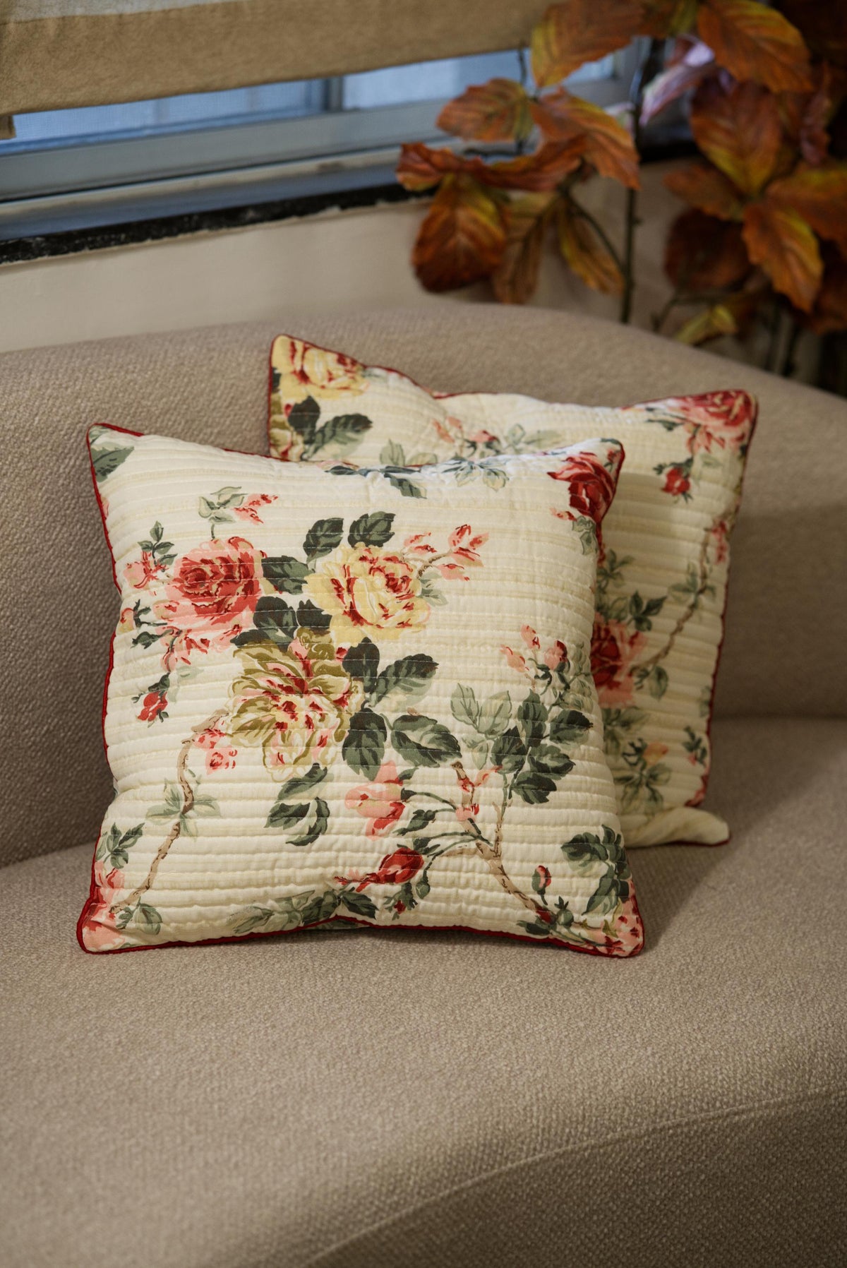 The Summer Rose - Quilted Cushion Cover