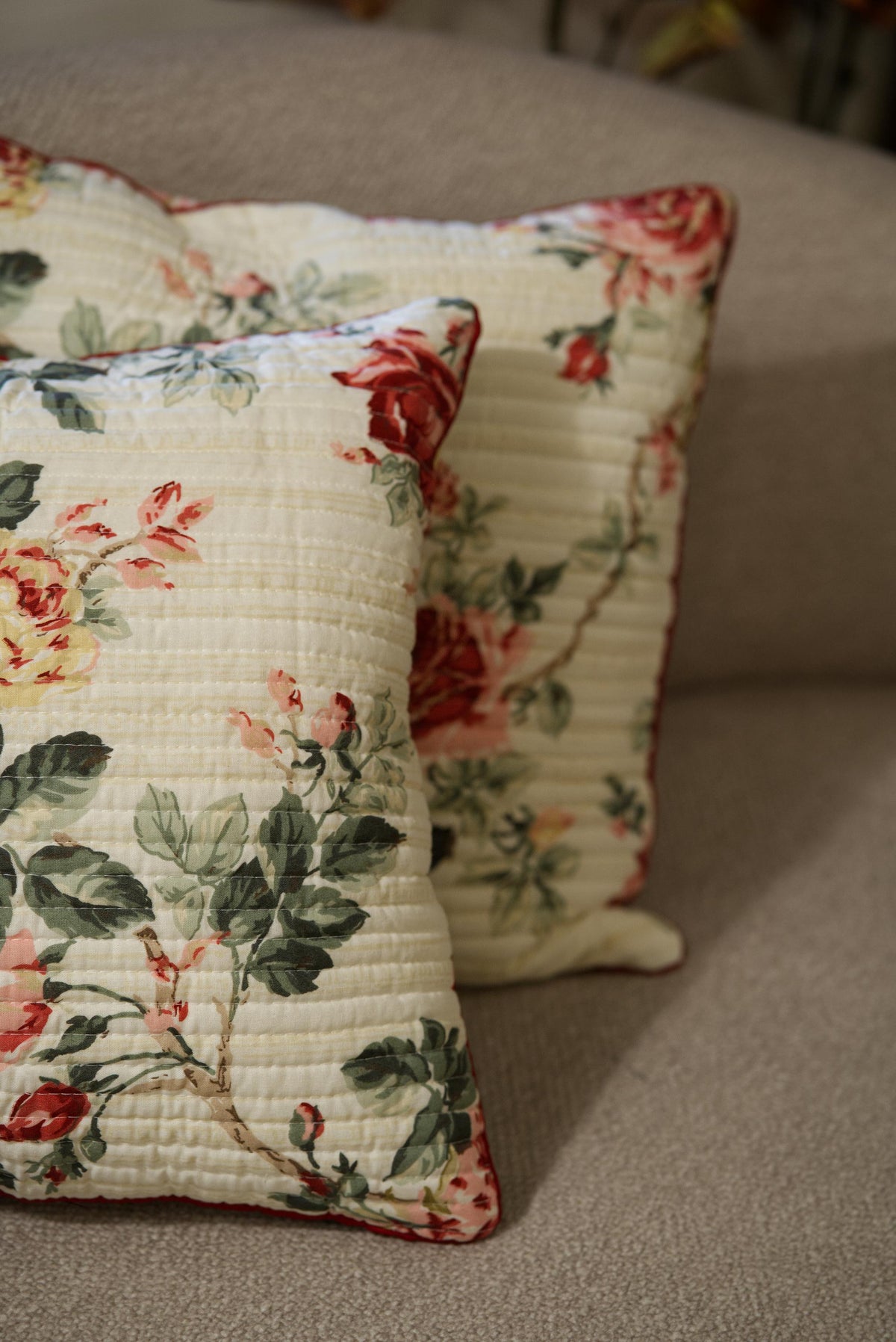 The Summer Rose - Quilted Cushion Cover