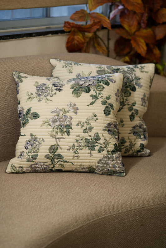 The Blue Rose - Quilted Cushion cover
