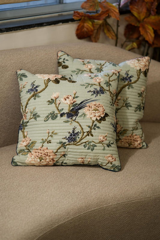 The Pale blue  - Quilted Cushion cover
