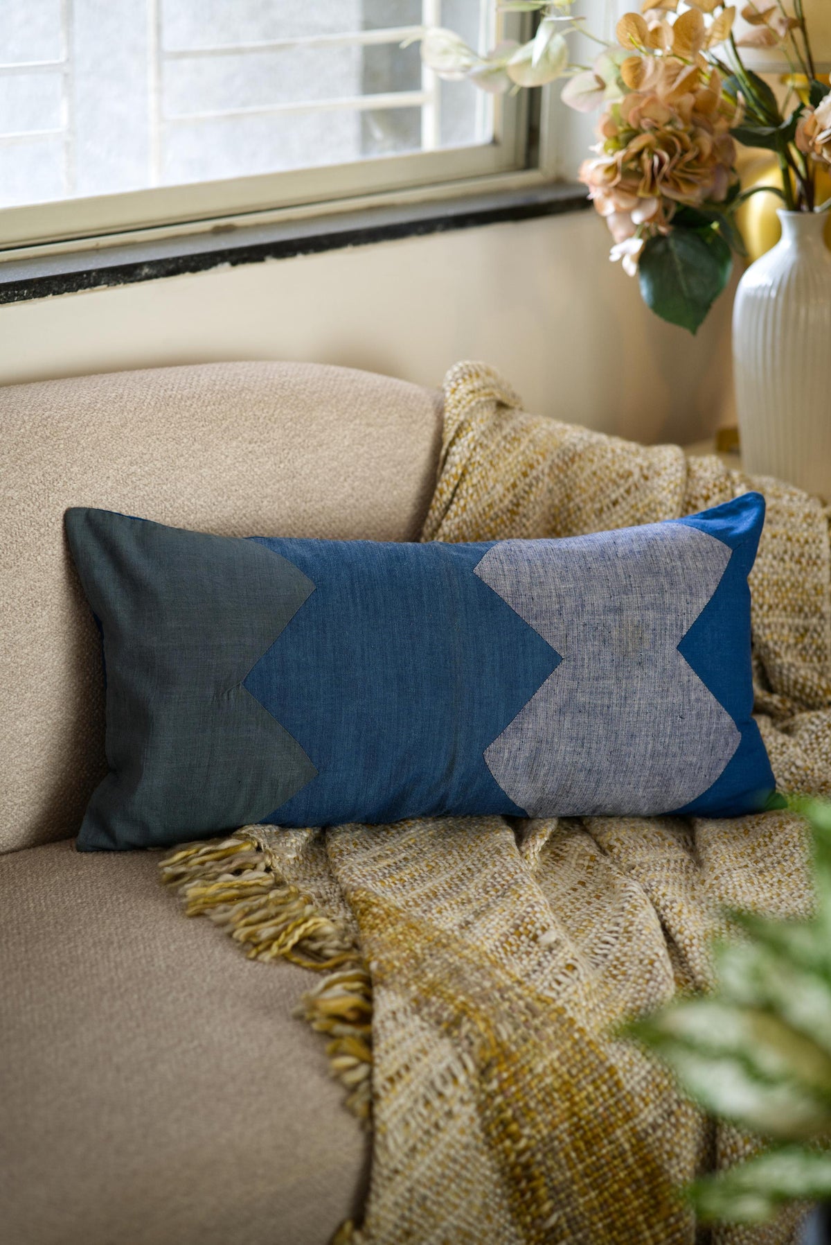 The Khadi patch cushion set