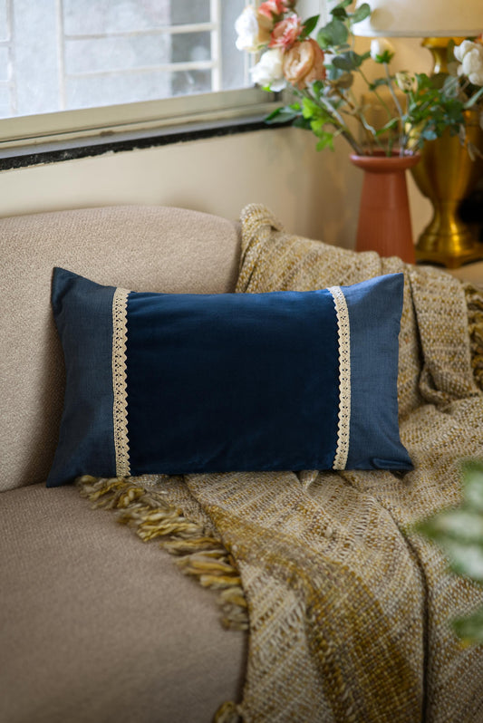 The Blue Patchwork Lumbar cushion cover set