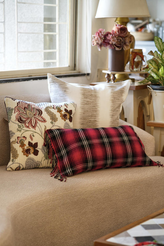 The Rosewood & Plaid Cushion set